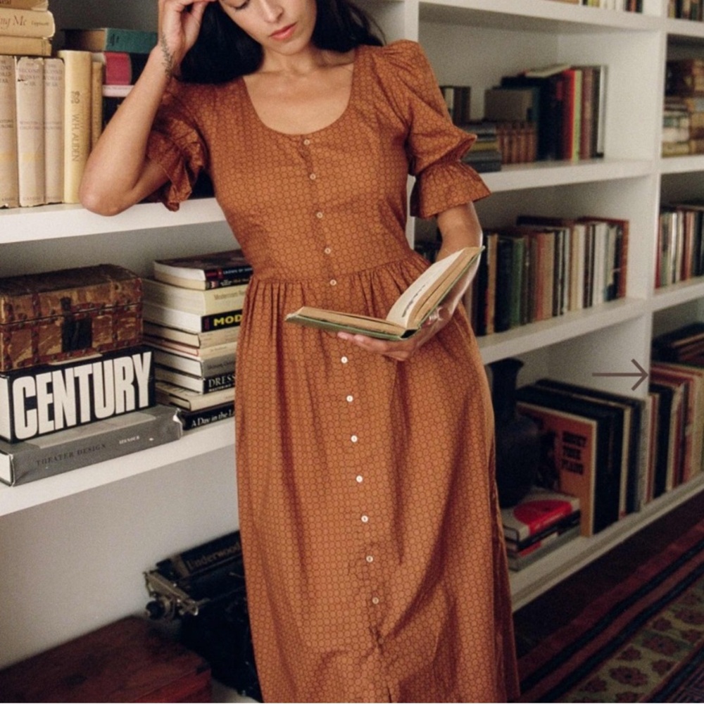 Christy Dawn Astrid Button-Front Midi Dress